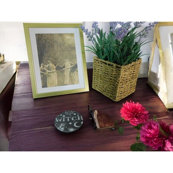 Witch-Themed Car Coasters - Set Of 2 - Moon & Stars Design - Round - Picture 6 of 12